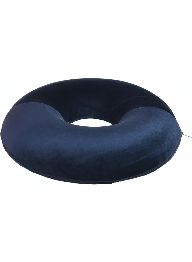 Hemorrhoid Seat Cushion - American Memory Foam for Hemorrhoids and Lower Back Pain, Round Shape for Office Chair, Home, and Car, Blue - Image 1
