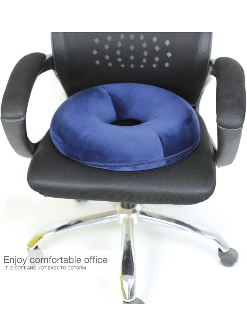 Hemorrhoid Seat Cushion - American Memory Foam for Hemorrhoids and Lower Back Pain, Round Shape for Office Chair, Home, and Car, Blue - Image 3
