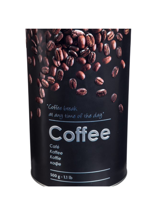 Five Simply Smart Durable Metal Coffee Can Black and Silver 500 g 136302 - Image 2