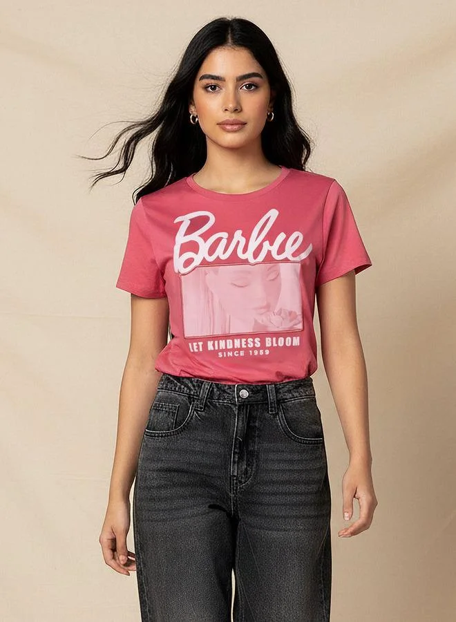 SP Characters Cotton T-shirt with Barbie Print