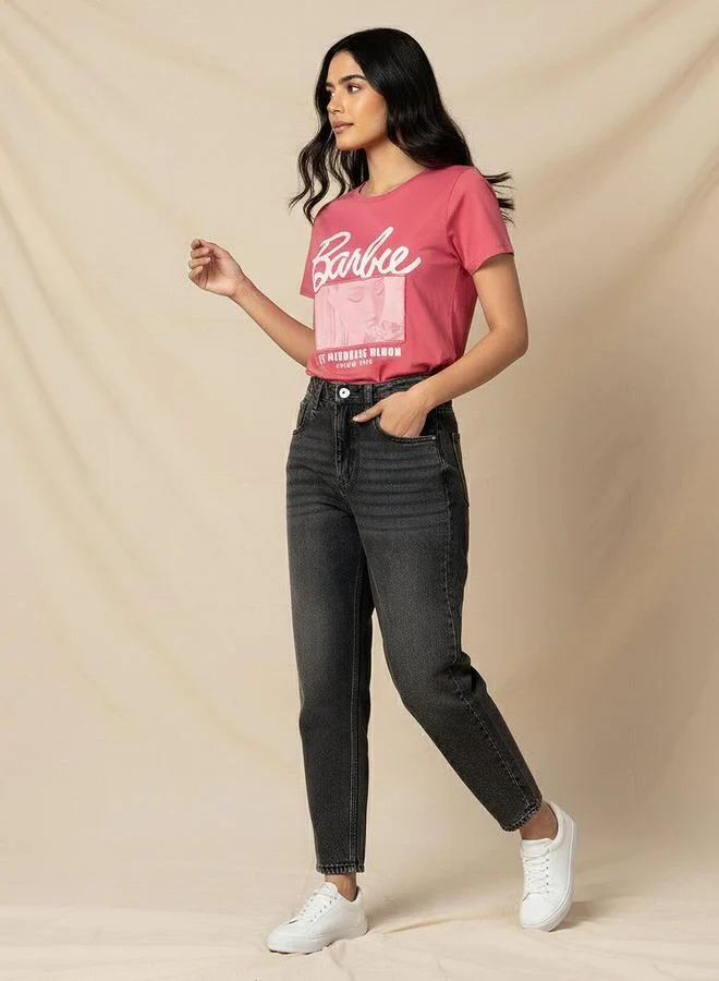 SP Characters Cotton T-shirt with Barbie Print