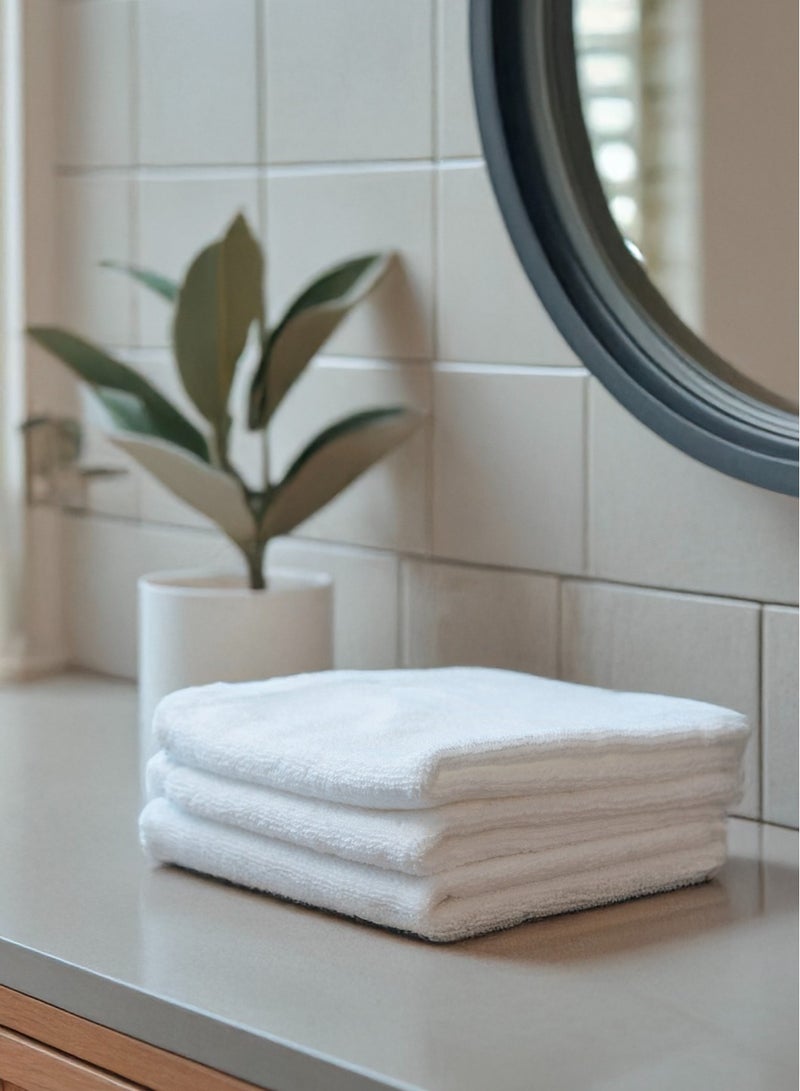 Gentelle Seren Luxury Hotel Face Towel 100% Cotton,650 GSM, Ultra-Soft & Absorbent,White, 33x33 cm - Image 1