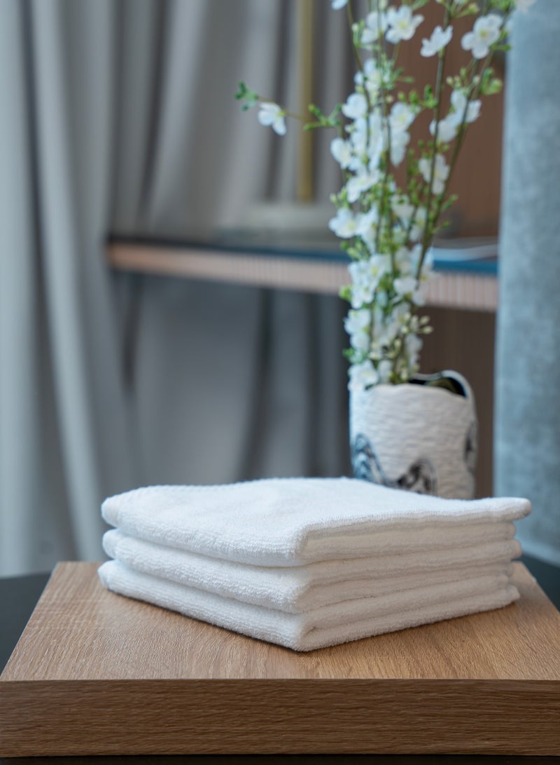 Gentelle Seren Luxury Hotel Face Towel 100% Cotton,650 GSM, Ultra-Soft & Absorbent,White, 33x33 cm - Image 2