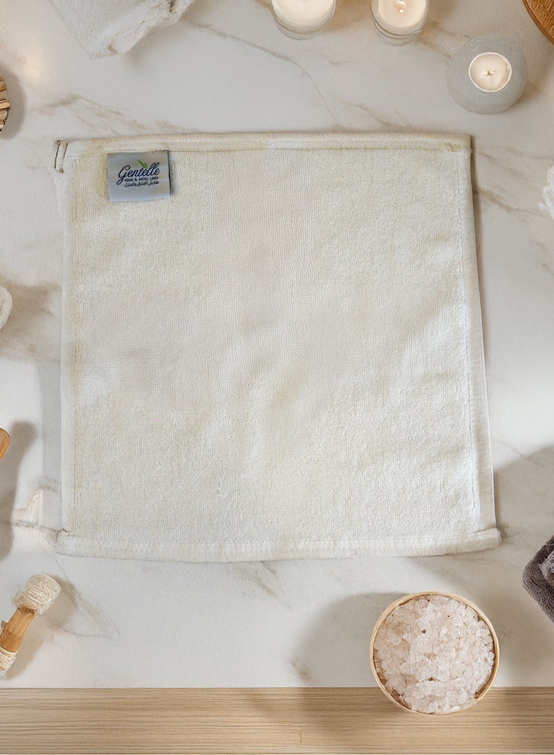 Gentelle Seren Luxury Hotel Face Towel 100% Cotton,650 GSM, Ultra-Soft & Absorbent,White, 33x33 cm - Image 3