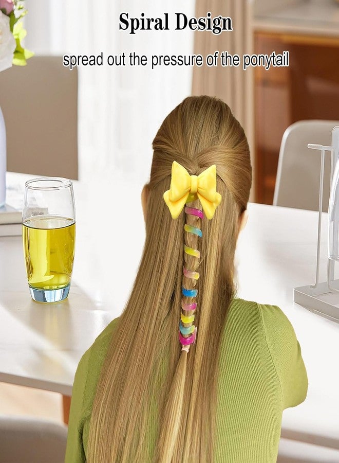 Rexez 5 Pcs Waterproof Coil Hair Ties - Ponytail Holders for Girls, Teens & Toddlers - No Damage, Strong Stretch Hair Accessories for Thick & Thin Hair (Random Colors) - Image 3