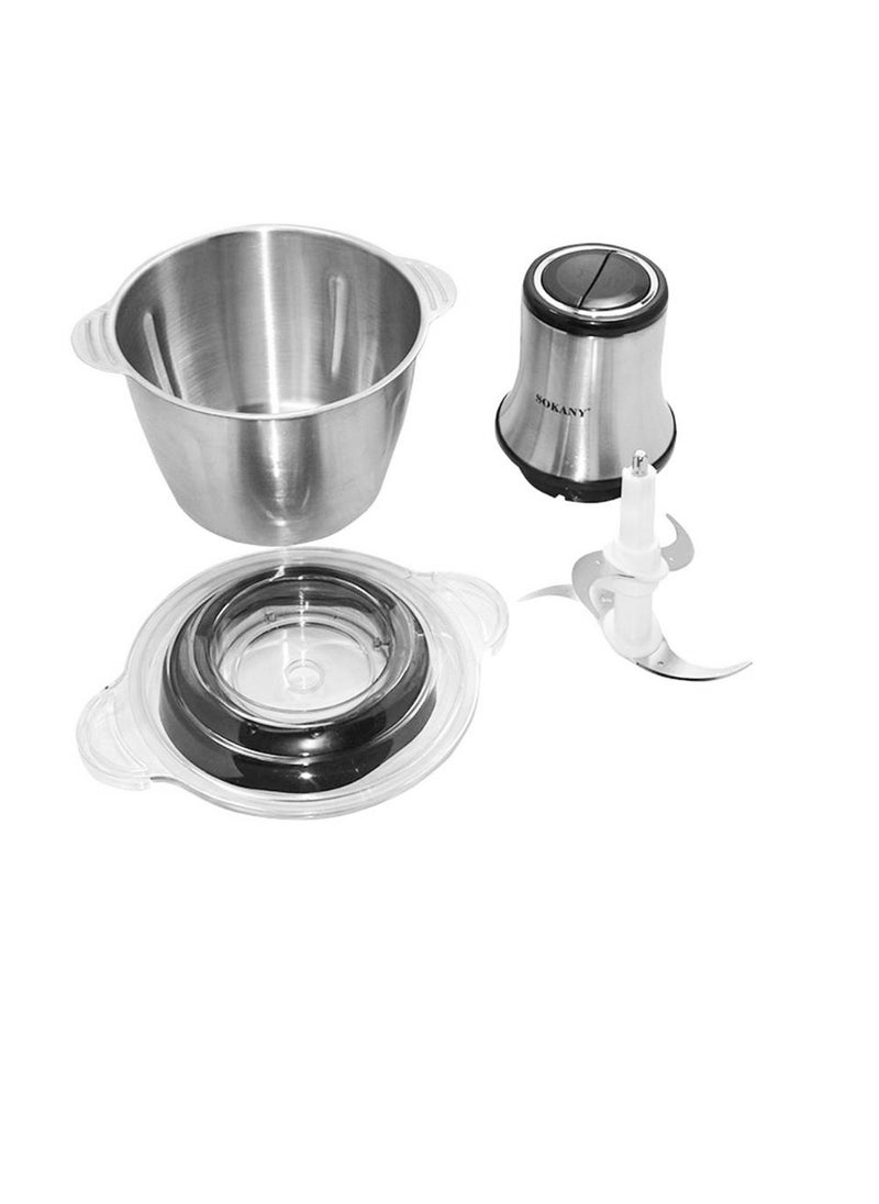 sokany Stainless steel Capacity Electric Chopper 2 L 800 W SK-7002 Silver  - Image 3