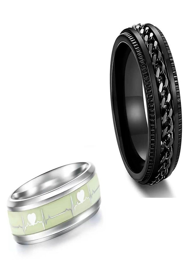 IGA COLLECTION Valentine Stylish Fashionable Latest Combo ECG & Black Dude Chain Ring W2 (19) - Image 3