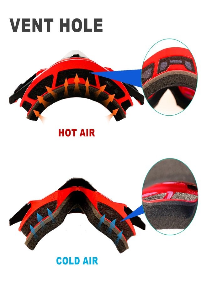 NENKI Dirt Bike Goggles Motocross Goggles with Nose Cover MX Goggles ATV Off Road Dirtbike Goggles for Unisex Adult (Red Lens) - Image 4