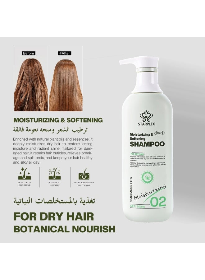 STARPLEX Moisturizing Shampoo 500ml - Pro Softening Formula for Dry Hair | Restores Shine & Repairs Split Ends | Reduces Breakage & Deep Nourishment - Image 2