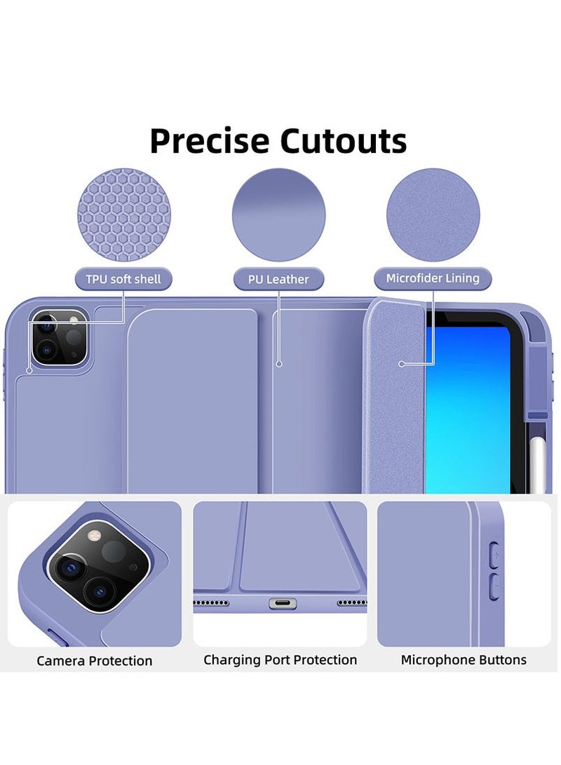 general For ipad Pro 11/13 2024 Pen Tray Design Auto Wake/Sleep Tablet Full Cover Tri-Fold Stand Case Compatible with iPad Air 11 2024 - Image 2