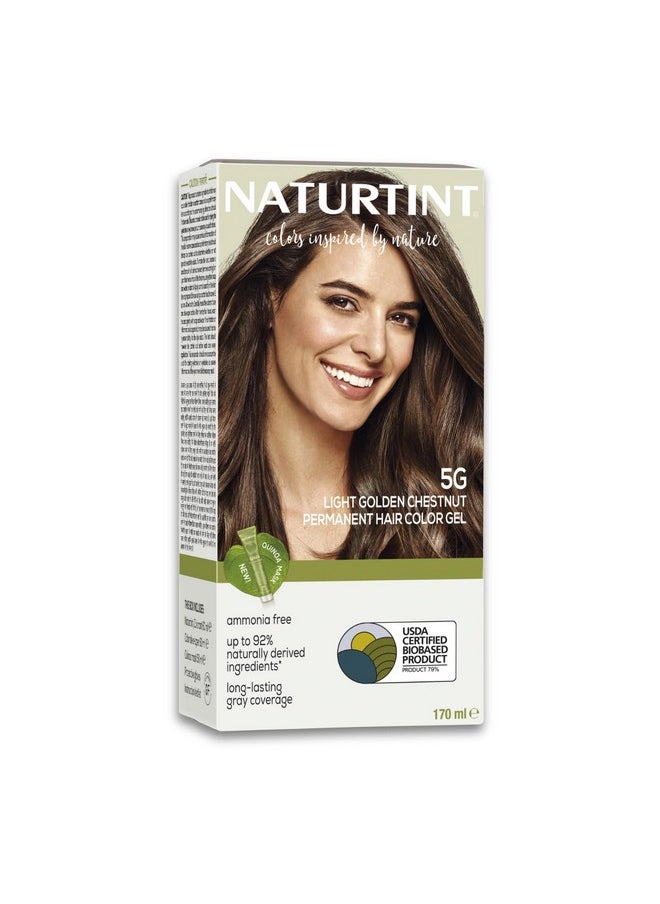 NATURTINT Permanent Hair Colour Light Golden Brown 5G | Grey Coverage Long Lasting Hair Colour 92% Natural Ingredients Usda Certified | Ammonia Free Vegan Hair Color Gel-5G Light Golden Chestnut 170Ml  - Image 1