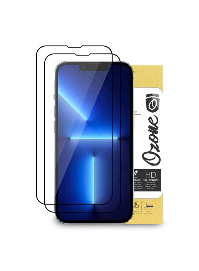 O Ozone Tempered Glass for Apple iPhone 13 Screen Protector Shock Proof Anti-Scratch (Pack of Two)  - Image 1