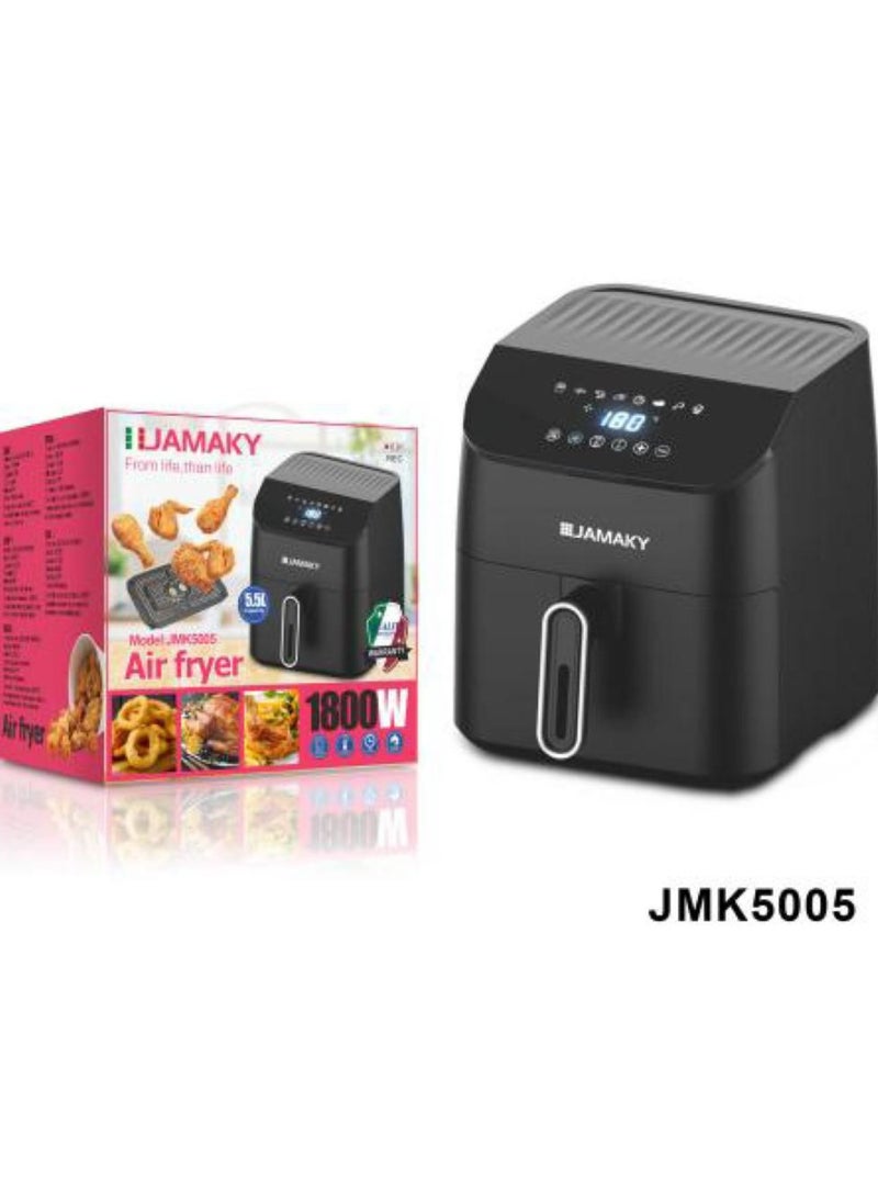 Jamaky Italy قلايه هوائيه ديجيتال 1800 وات 5.5 لتر من جاماكي JMK 5005 ايطالي 