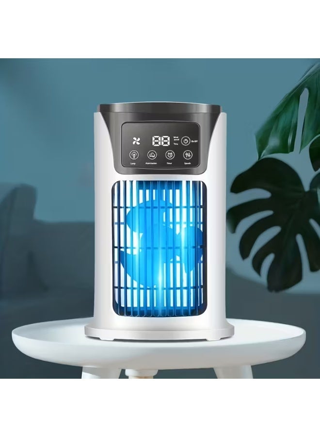 Ruay Smart Chill Cool Mist Fan RA59 | Portable Mini Air Cooler with Ice Cooling Airflow & Mist Humidifier | 7 Color LED Night Light | Auto-Off Timer | Personal Desktop Cooling Fan - Image 1