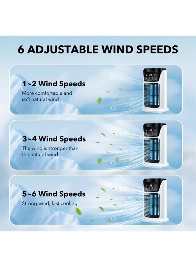 Ruay Smart Chill Cool Mist Fan RA59 | Portable Mini Air Cooler with Ice Cooling Airflow & Mist Humidifier | 7 Color LED Night Light | Auto-Off Timer | Personal Desktop Cooling Fan - Image 2