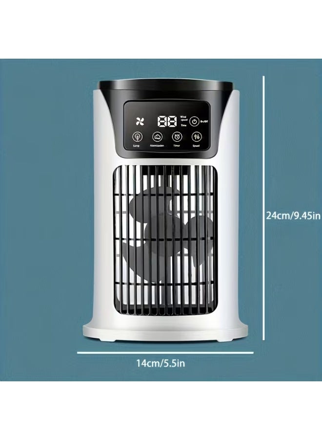 Ruay Smart Chill Cool Mist Fan RA59 | Portable Mini Air Cooler with Ice Cooling Airflow & Mist Humidifier | 7 Color LED Night Light | Auto-Off Timer | Personal Desktop Cooling Fan - Image 5