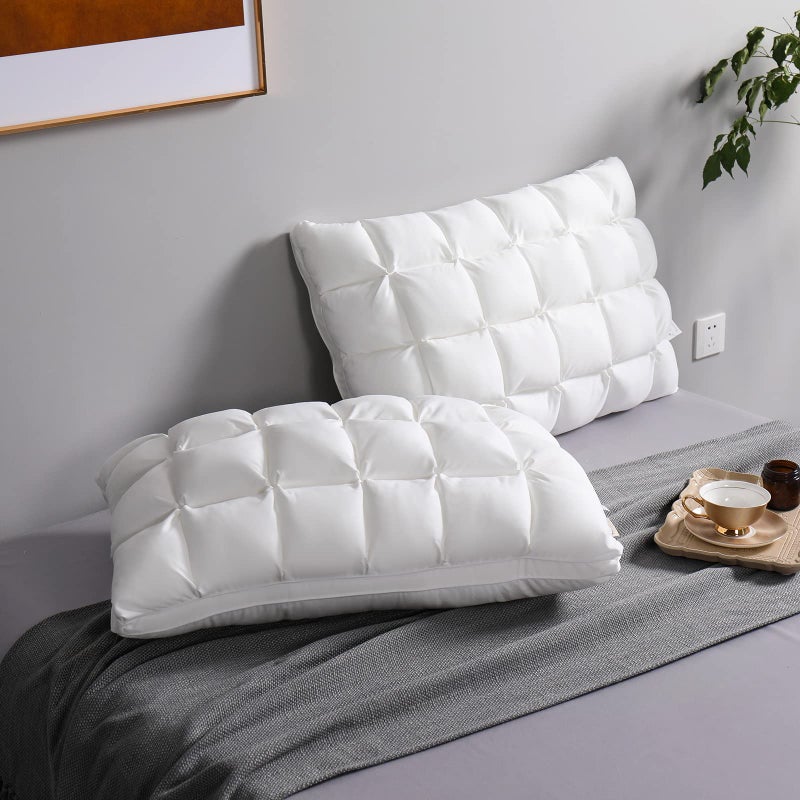 YOUR MOON Pillows Queen Size Set of 2 Soft Support Queen Pillows 2 Pack for Bed Fluffy Down Alternative Pillow Luxury Hotel Gel Pillow for Side Sleeping White