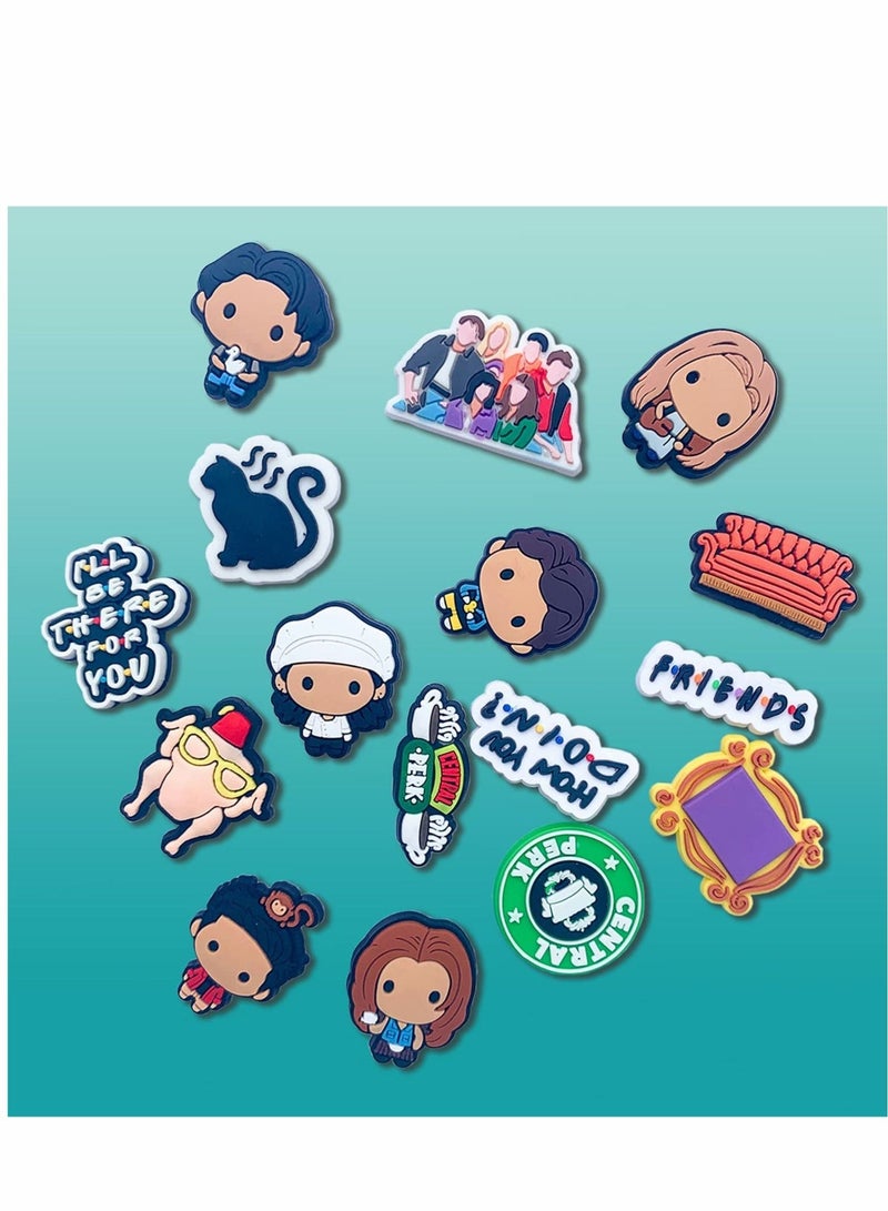 Excefore Shoe Decoration Charms, 16 PCS PVC Shoe Charms for Shoes Silicone Wristbands, PVC Shoe Charms for Croc, Different Shapes, Hole Hole Shoes Buckle, Party Gift for Kids and Teens Girls - Image 5