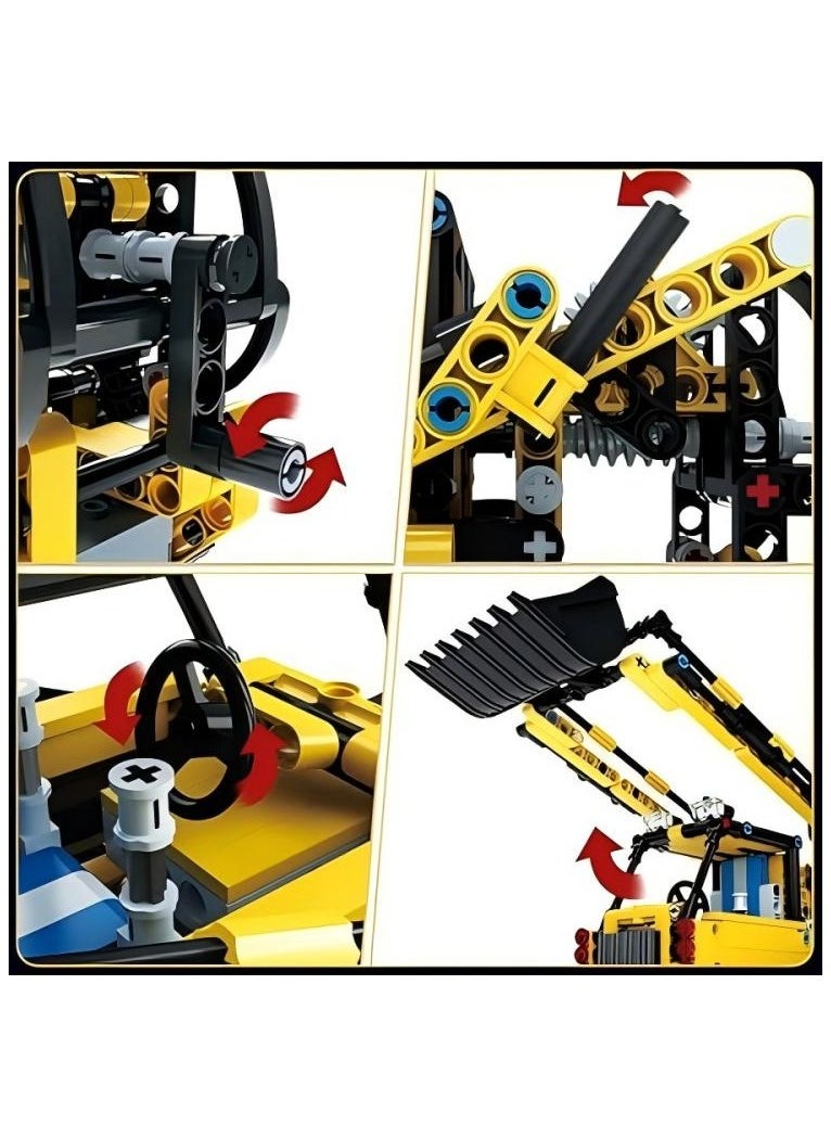 mould king Technical bulldozer building block set, crawler excavator fixture model, STEM engineering vehicle model kit, children's toy building blocks, suitable for boys and girls, birthday and Children's Day gifts (514 pieces) 8+13014S  - Image 4