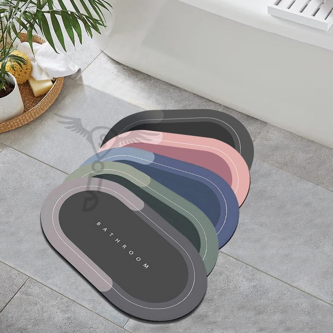 SOFT SILICONE BATHROOM MAT DIATOMITE DOOR MAT ANTISLIP BATH MAT QUICK DRYING ABSORBENT MAT FOR HOME AND KITCHEN 40 X 60 CM COLOR AS PER AVAILABILITY