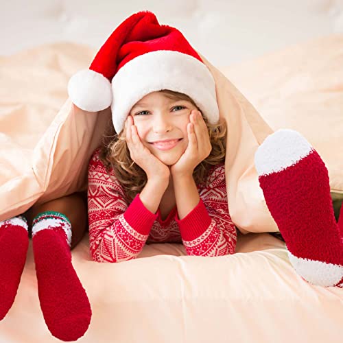 Hercicy 48 Pairs Christmas Fuzzy Socks Bulk for Women Men Holiday Winter Warm Slipper Xmas Snowman Fluffy Santa Socks Gifts - Image 3