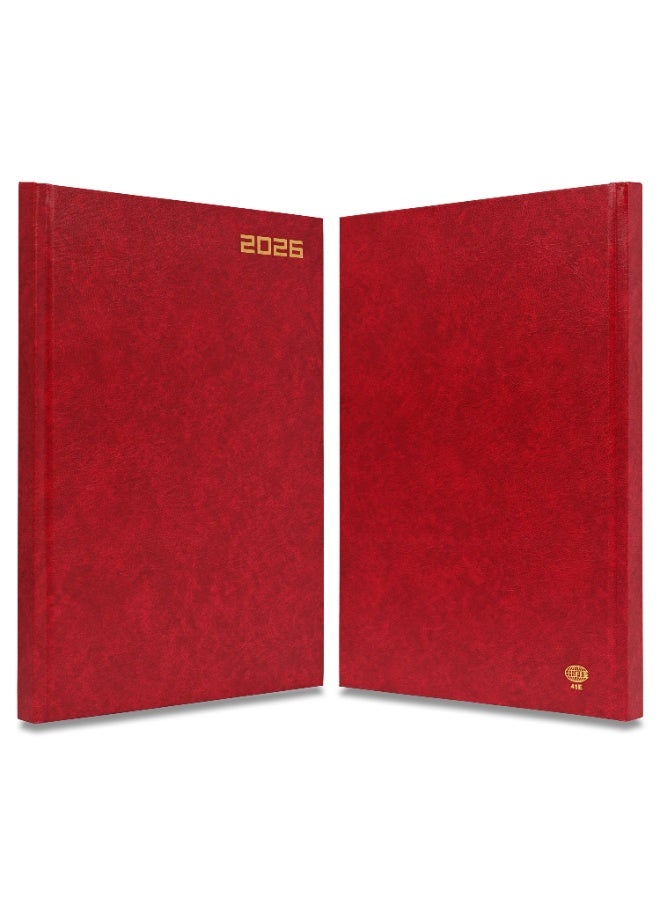FIS 2026 Diary, A4 Size Diary(210x297mm), Hard Cover Vinyl Materials, 1 Day a Page, English, 60gsm White Paper, Red Color-FSDI41E26RE - Image 2