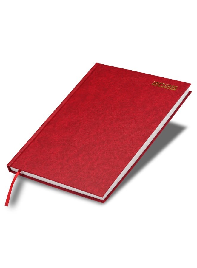 FIS 2026 Diary, A4 Size Diary(210x297mm), Hard Cover Vinyl Materials, 1 Day a Page, English, 60gsm White Paper, Red Color-FSDI41E26RE - Image 1