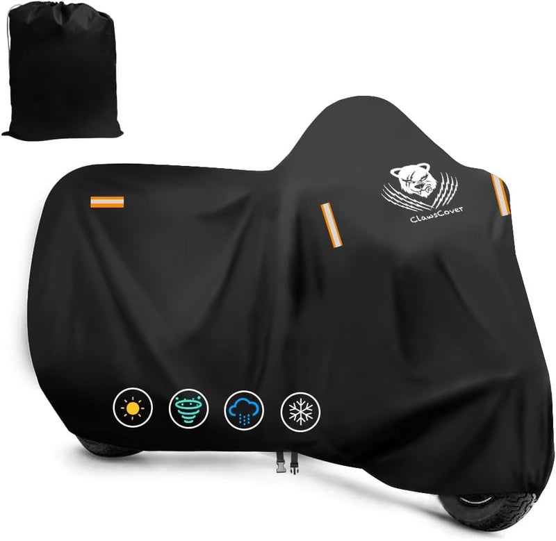 ClawsCover Motorcycle Covers Waterproof Outdoor Heavy Duty Street Glide Goldwing Cruiser Touring Bike Cover Fit for Harley Davidson Honda Indian Yamaha, All Weather Protection,116" Lx 47.2" Wx55 H-ClawsCover - Image 1