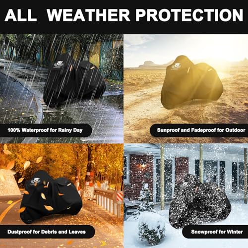 ClawsCover Motorcycle Covers Waterproof Outdoor Heavy Duty Street Glide Goldwing Cruiser Touring Bike Cover Fit for Harley Davidson Honda Indian Yamaha, All Weather Protection,116" Lx 47.2" Wx55 H-ClawsCover - Image 5