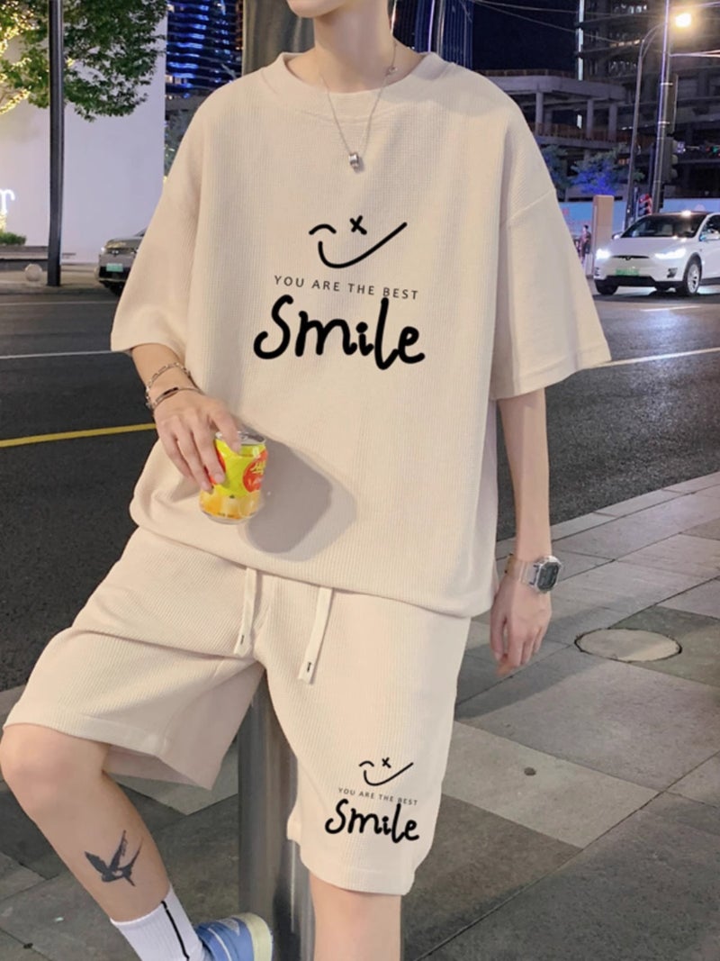 Teen Summer Casual Set Ice Silk Thin Short Sleeve Shorts Homewear - Image 1