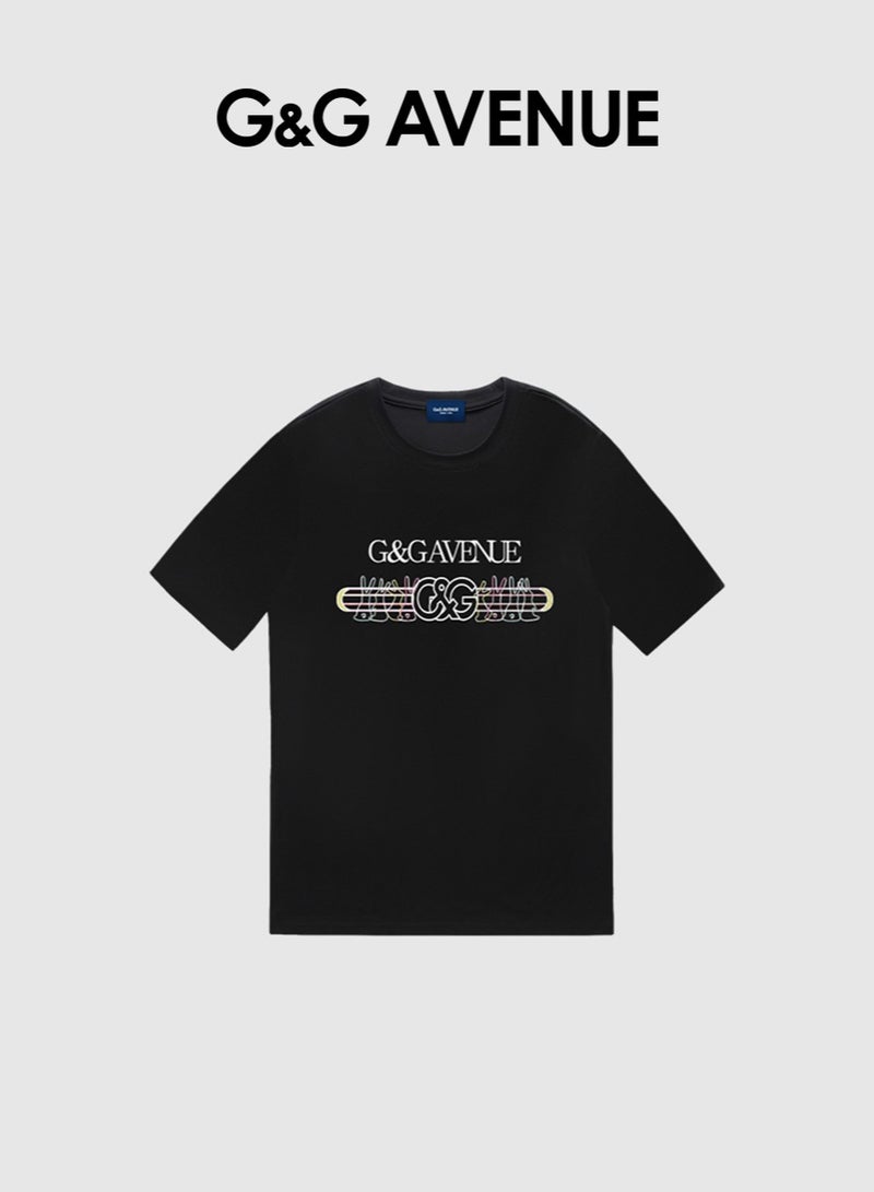 G&G AVENUE Heavy cotton fabric Unisex Summer New Product Unisex Pure Cotton European and American Fashion Brand High Street Solid Short sleeved Loose T-shirt One piece Casual Sports Wear Oversized  - Image 2
