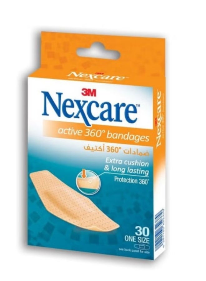 3M NEXCARE ACTIVE 360 BANDAGES 30S ONE SIZE