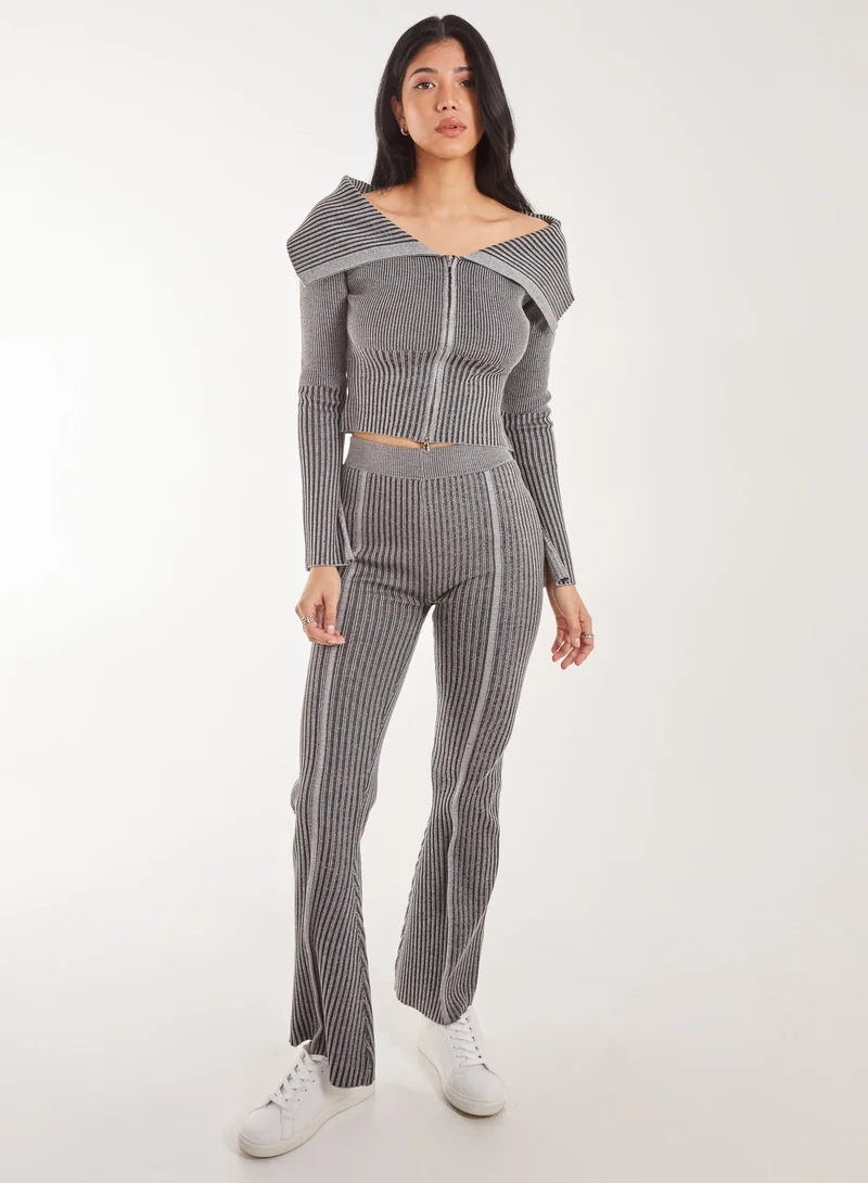 Pink Vanilla  Washed Rib Fold-Over Cardigan for Women | Best Price UAE