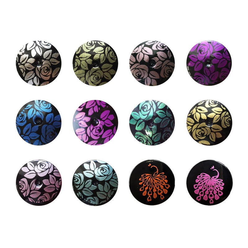 PUEEN Rocking Metallic Stamping Nail Polish Nail Art Color - Set of 12 Metallic Colors - 12ml each - BH001043 - Image 2