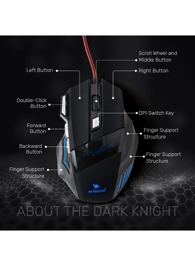 Arizone® USB G5Wired Optical Gaming Mouse , Four Gear Adjustable DPI Economic Design - Image 3
