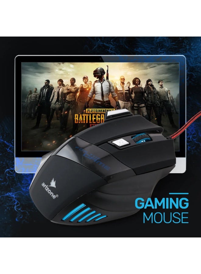 Arizone® USB G5Wired Optical Gaming Mouse , Four Gear Adjustable DPI Economic Design - Image 5