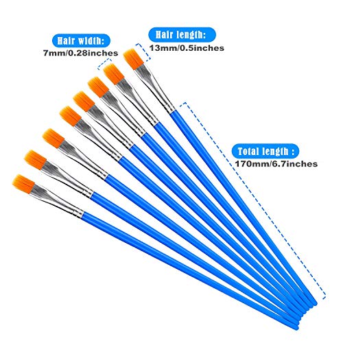 DOMMARE 50Pcs Paint Brushes for Acrylics Painting Bulk Kids Paintbrushes Flat Nylon Hair Crafts Brush Small Oil Watercolors Artist Supplies for Children and Adult, Blue - Image 2