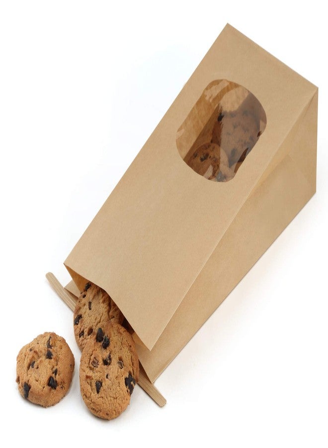 BagDream Bakery Bags with Window 50Pcs 4.5x2.36x9.6 Inches Kraft Brown Paper Bags with Window, Tin Tie Tab Lock, for Bakery, Cookie, Coffee Bean, Party Favor, Snack - Image 4