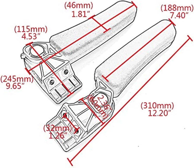 QASULER Motorcycle Rear Passenger Armrests - Image 4