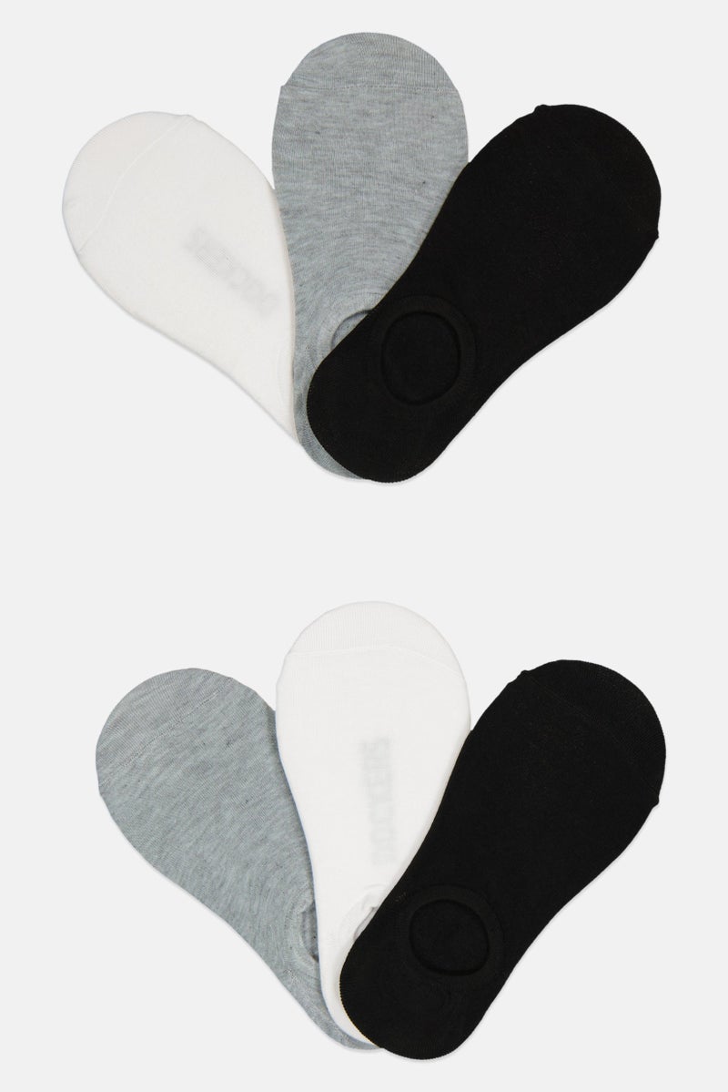 DOCKERS Men 6 Pairs Brand Logo Silicone Heel Grip Socks, Multicolor  - Image 1