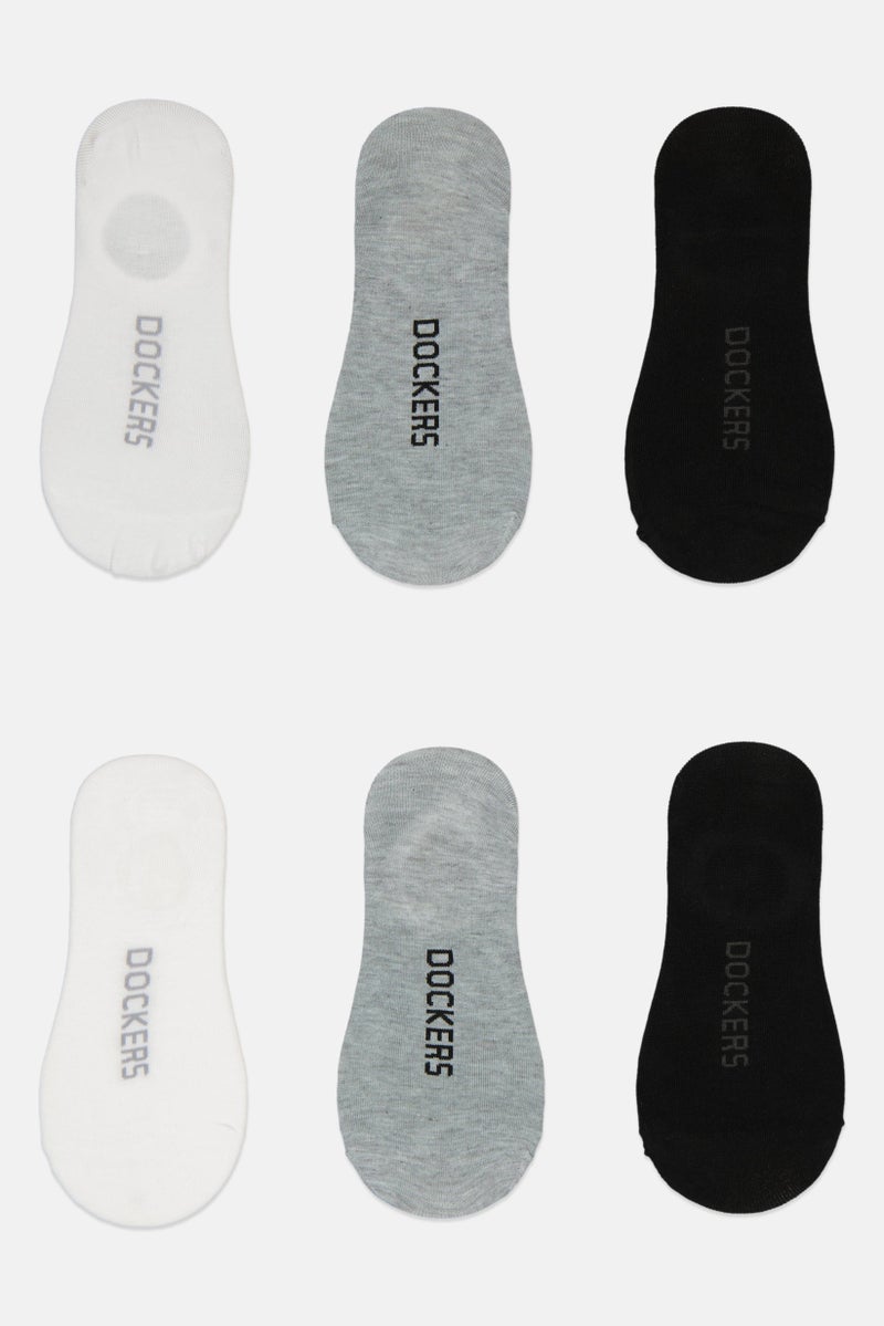 DOCKERS Men 6 Pairs Brand Logo Silicone Heel Grip Socks, Multicolor  - Image 2