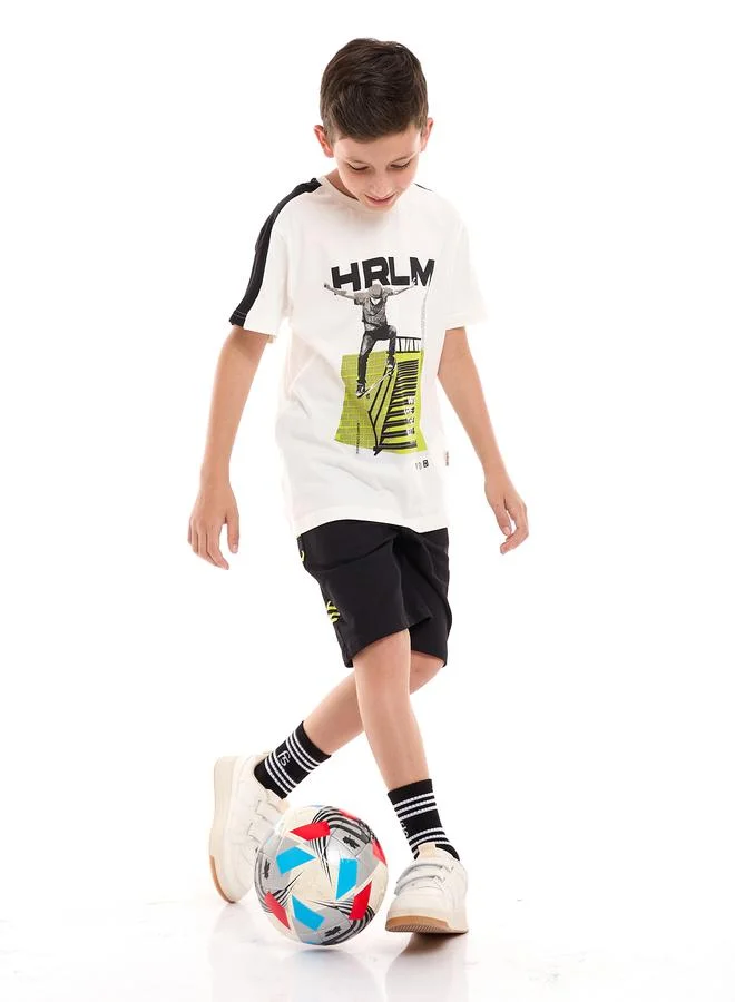 victor and jane Skate Graphic Print T-Shirt & Shorts Set by Styli