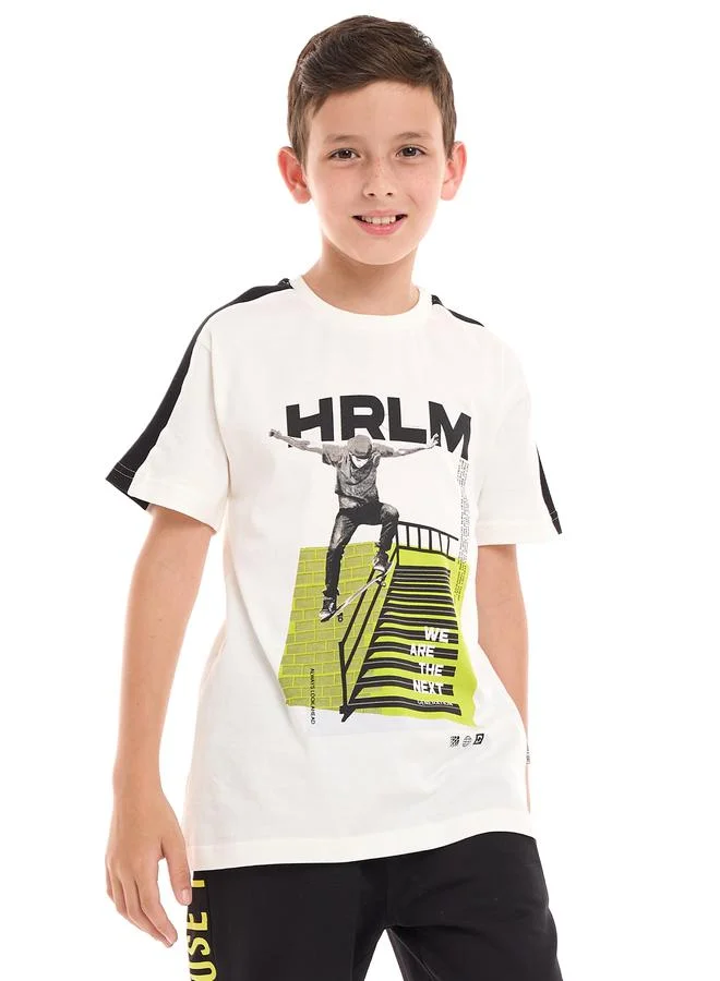 victor and jane Skate Graphic Print T-Shirt & Shorts Set by Styli
