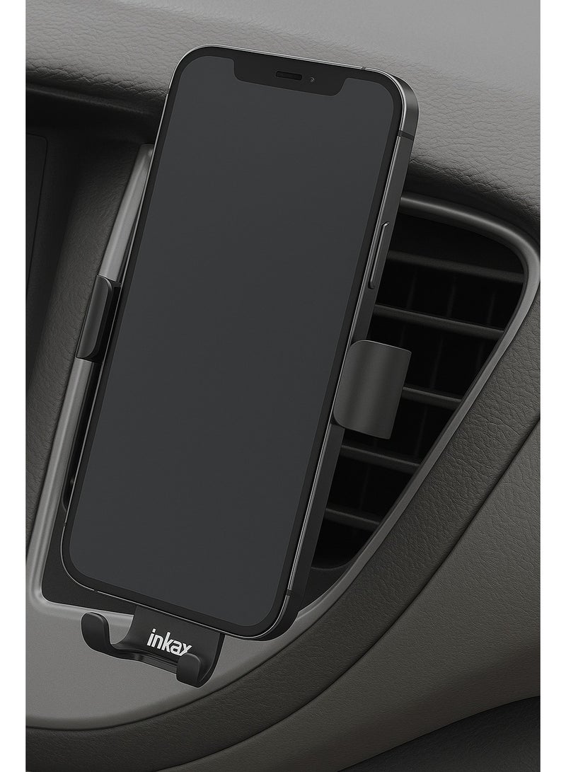 إنكاكس حامل تليفون للعربيه  CH-33 - بتصميم ألياف الكربون – تثبيت بالجاذبية مع دوران 360 درجة – لون أسود - Image 4