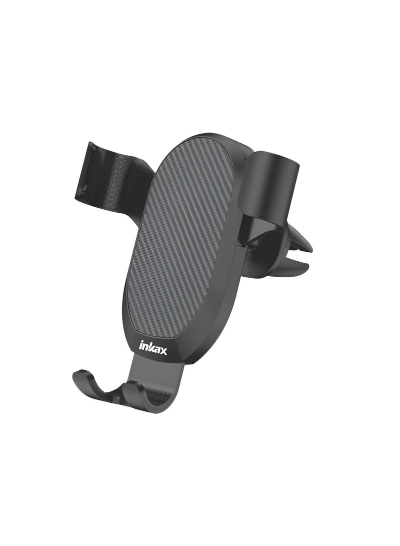 إنكاكس حامل تليفون للعربيه  CH-33 - بتصميم ألياف الكربون – تثبيت بالجاذبية مع دوران 360 درجة – لون أسود - Image 1