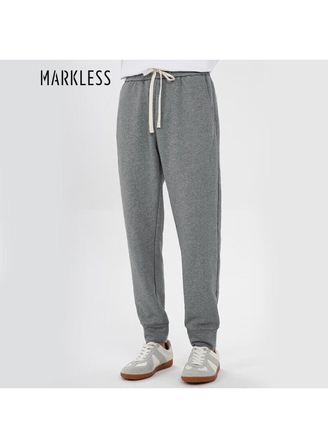 Markless Men's Pants, Autumn And Winter Loose Casual Trousers, Solid Color Joggers, Clb2894m, Mineral Gray, XL - Image 1