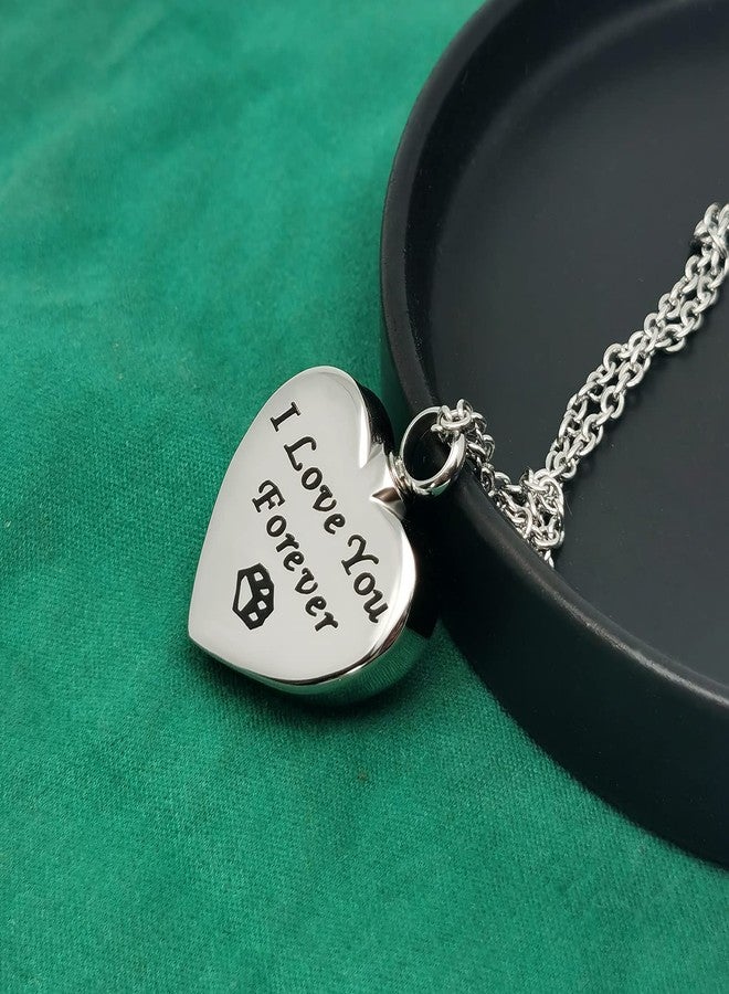 QeenseKc Heart Double Paw Print Urn Necklace for Cat Dog Pet Ashes Holder Cremation Keepsake Memorial Pendant Jewelry - Image 5