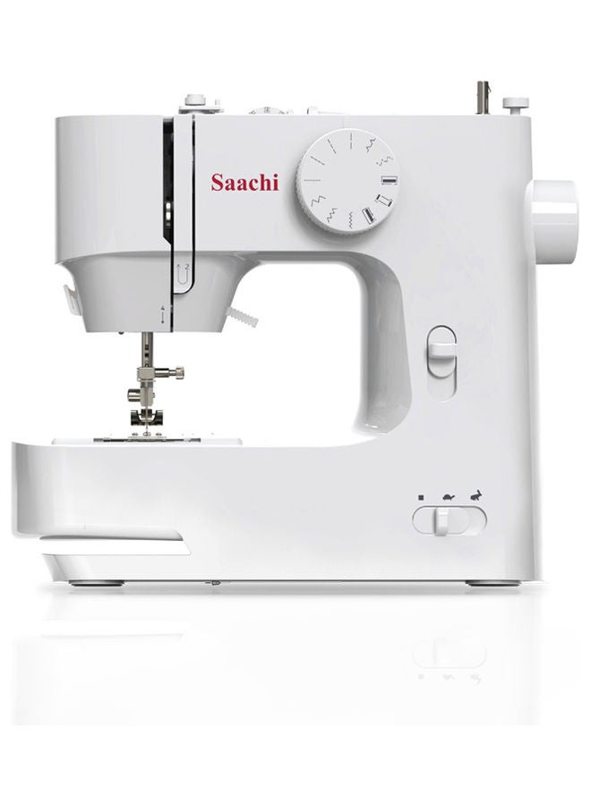 Saachi Portable Sewing Machine with LED Sewing Light, Rotating Hook, Reverse Sewing and 12 Built-in Stitches NL-SM-8101-WH white - Image 1