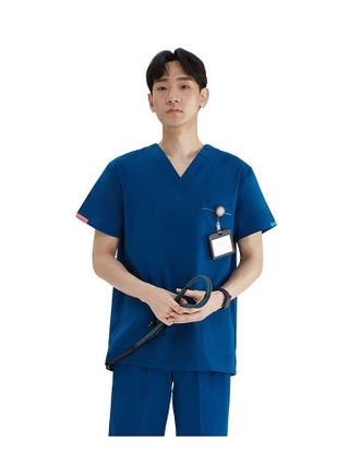 Solid V Neck Medical Scrubs Set，Medical Uniform Stretch Contrast Binding Top and Pants - pzsku/ZECF09CDBEE1B0A44A48AZ/45/_/1694249186/b0a67455-5675-4885-bb0d-aef500f67add
