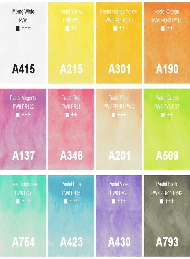 PHOENIX Pastel Watercolor Paint Set - 12 Half Pan Solid Colors, Artist Grade Palette Watercolor Travel Set Portable Metal Case for Adults, Professional Artists - Image 2